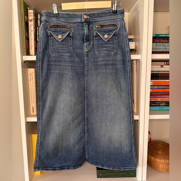 MOTHER Racing Hearts Denim Skirt.  Size 28 - Picture 1 of 9